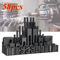 Kit de pinces à fente en T BoRui pour fraiseuse M8-M20, 58 pièces, antirouille, grande force de serrage