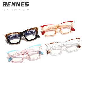 Lunettes Optiques Léopard Épais, Monture en Gros, Style Oeil de <span class=keywords><strong>Chat</strong></span> Anti-Lumière Bleue, Patchwork à la Mode, Unisexe - Product Image 5