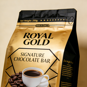 ถุงบรรจุภัณฑ์เมล็ดกาแฟคั่วแบบซิปล็อคสีดำด้านหรูหราพร้อมหูหิ้วและโลโก้สั่งทำพิเศษ - Product Image 6