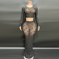 Nocance Novance – ensemble de vêtements pour filles, Sexy, de luxe, strass, en maille, longueur au sol, robe de soirée, robe de bal, été 2023