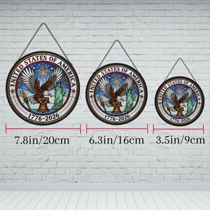 Stained Glass Suncatcher Pendant United States Of America 1776 2026 Commemorative <b>Hanging</b> Decor - Product Image 6