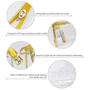 Custom <b>Clear</b> Waterproof <b>Bag</b> Plastic <b>Travel</b> Toiletry Large Capacity Pvc Cosmetic Pouch with Zipper - Product Image 4