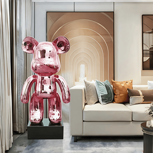 Statue d'ours en briques de fibre de verre, modèle artisanal, option de couleur personnalisée, installation artistique pour centre commercial, aménagement paysager, hall d'hôtel - Product Image 4
