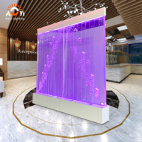Mur de séparation en colonne de bulles LED sur mesure, grand format, en acrylique durable, pour hall d'hôtel et complexe hôtelier