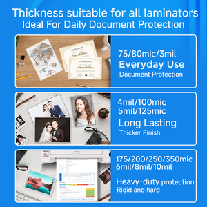 Pochettes de plastification thermique antistatiques A4 80 microns transparentes effet cristal, feuilles de plastification en plastique mat et brillant - Product Image 4