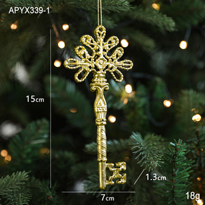 Fournisseur d'usine : Assortiment de décorations de Noël suspendues dorées électroplaquées, flocons de neige, étoiles, <span class=keywords><strong>rennes</strong></span>, anges, pendentifs pour sapin de Noël - Product Image 4