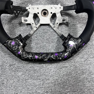 <span class=keywords><strong>Volant</strong></span> de voiture en carbone forgé en feuille violette personnalisé de haute qualité adapté à la voiture de safari Nissan patrouille Y61 - Product Image 5