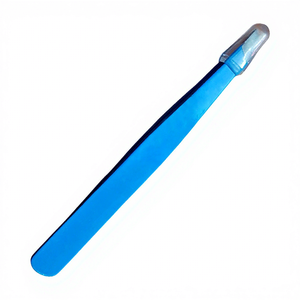 Eyelash Tweezers <b>Set</b> Stainless Steel Slanted Tip Eco-friendly Volume Precision <b>Tools</b> for Eyebrow 10mm Perfect Grip Purple <b>Pink</b> - Product Image 4
