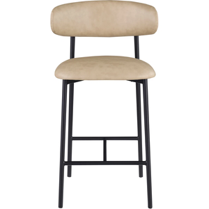 Tabouret <span class=keywords><strong>de</strong></span> bar en cuir <span class=keywords><strong>de</strong></span> hauteur <span class=keywords><strong>de</strong></span> comptoir d'élégance contemporaine avec cadre en métal à base rectangulaire pour îlots <span class=keywords><strong>de</strong></span> cuisine bar à la maison - Product Image 3