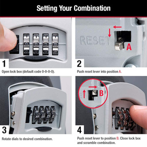 Caja de Seguridad para Llaves HLD KB01 Resistente a la Intemperie con Combinación de 4 Dígitos, Caja de Seguridad de Aleación de Aluminio Montada en la Pared para Lugares Públicos - Product Image 3