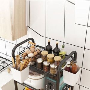 Estantes Metálicos Modernos de Dos Niveles para Cocina, con Soporte para Horno de Microondas y Almacenamiento de Especias - Product Image 2