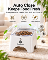 Gamelle automatique pour chat avec couvercle à détection de mouvement infrarouge sans fil et logo personnalisé