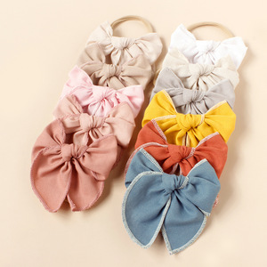 Diadema <span class=keywords><strong>con</strong></span> lazo de cola de golondrina de lino <span class=keywords><strong>para</strong></span> niños, banda <span class=keywords><strong>para</strong></span> el pelo grande <span class=keywords><strong>para</strong></span> niñas, diadema estrecha, bandas <span class=keywords><strong>para</strong></span> el pelo <span class=keywords><strong>para</strong></span> niñas - Product Image 1