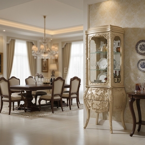 Vinoteca Estilo Heritage Chapada en Oro <span class=keywords><strong>Serafina</strong></span> |   Mueble para Vino de Estilo Clásico Americano de Lujo de EKAR FURNITURE - Product Image 4
