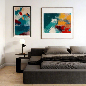 Cama de Casal Moderna Italiana Minimalista Nórdica de Luxo Leve em Tecido e Couro para Quarto Principal - Product Image 3