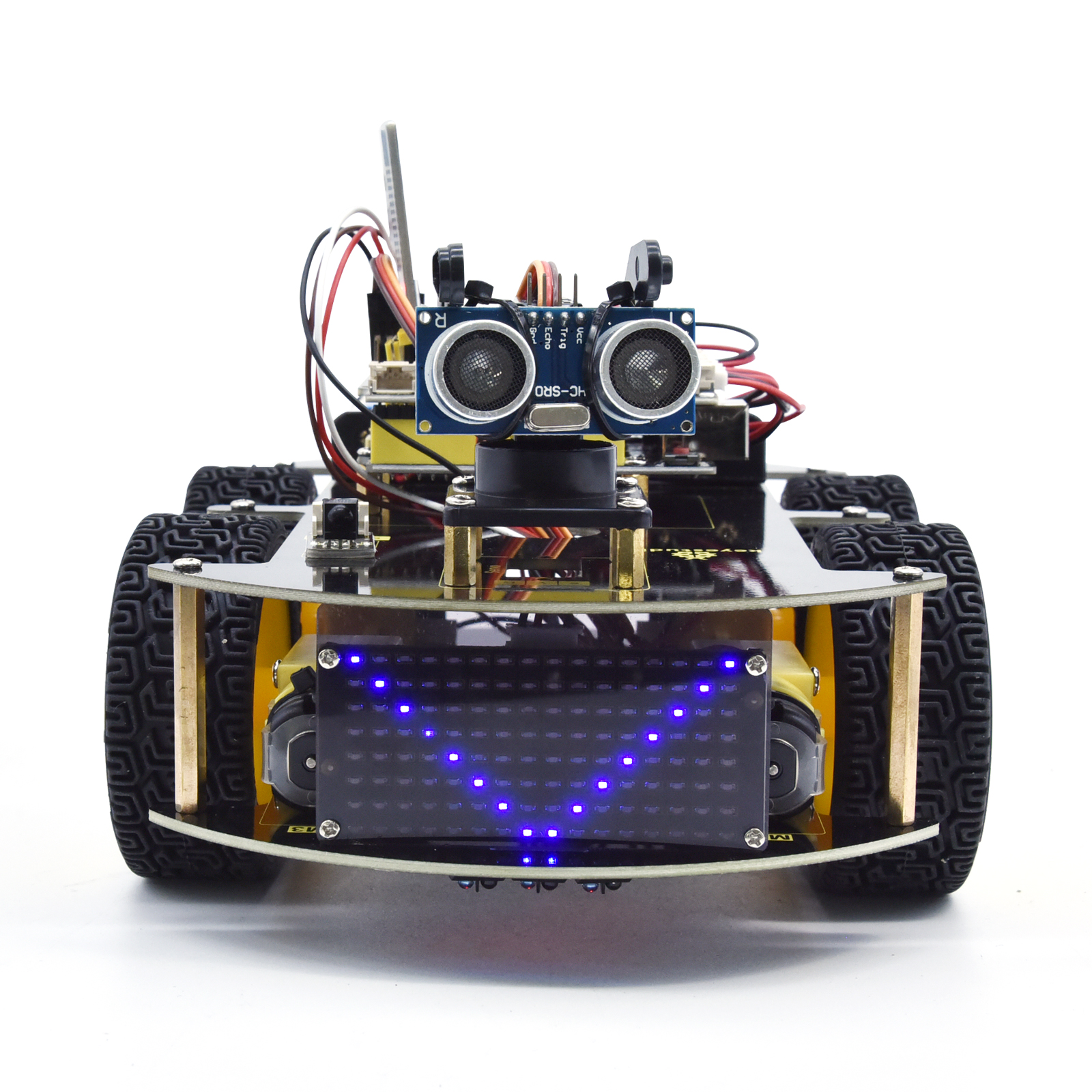 Arduino用 4WD ロボットカーキット V2.0-線追跡・超音波機能付き
