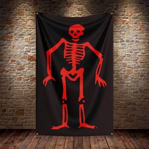 Bandera Personalizada de Fábrica Swil de 3x5 Pies con Diseño de Barbanegra Edward Teach, Impresión Digital en Poliéster para Decoración - Product Image 4