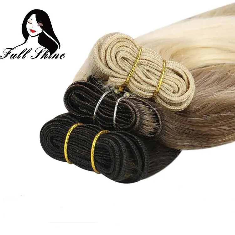 Hot Sale Weft Hair Extensions Human Hair Double Drawn 100g Best Straight Double Weft Machine Weft Extensions