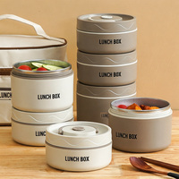 Isolierte Lunchbox-Set, Stapelbare Edelstahl-Bento-Box mit Auslaufsicherem Deckel Tragbarer Lebensmittelbehälter für Büro Schule Picknick