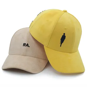 Custom 3d ricamato 6 pannelli regolabili cappelli semplici suede maglia sport cappellini da baseball per uomo e donna