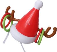 Jeu de lancer d'anneaux gonflables en forme de chapeau de Noël et de bois de cerf, Jeux de fête de Noël, Jouets de Noël, Cadeau pour enfants