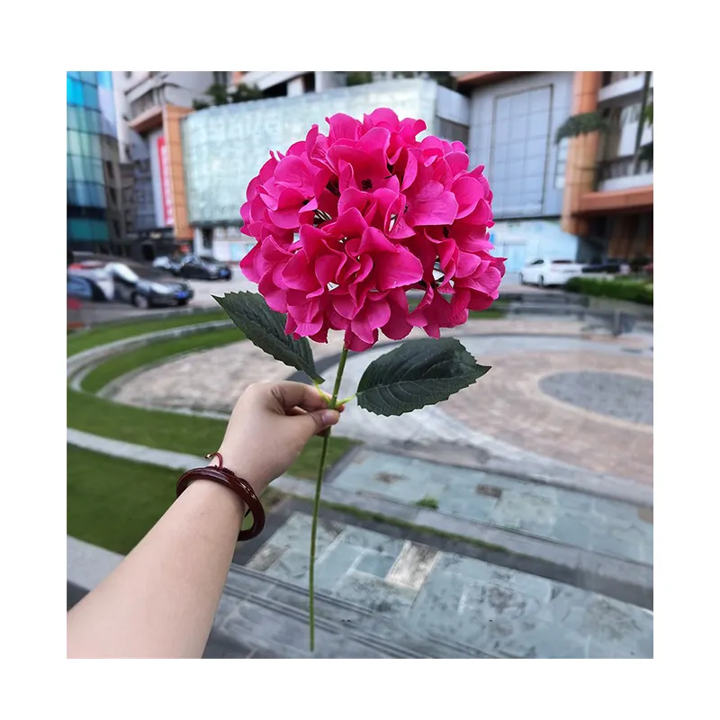 Bunga buatan Hydrangea merah mawar murah grosir untuk pernikahan