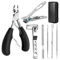 Kit professionnel de coupe-ongles anti-éclaboussures en acier inoxydable pour ongles épais et durs