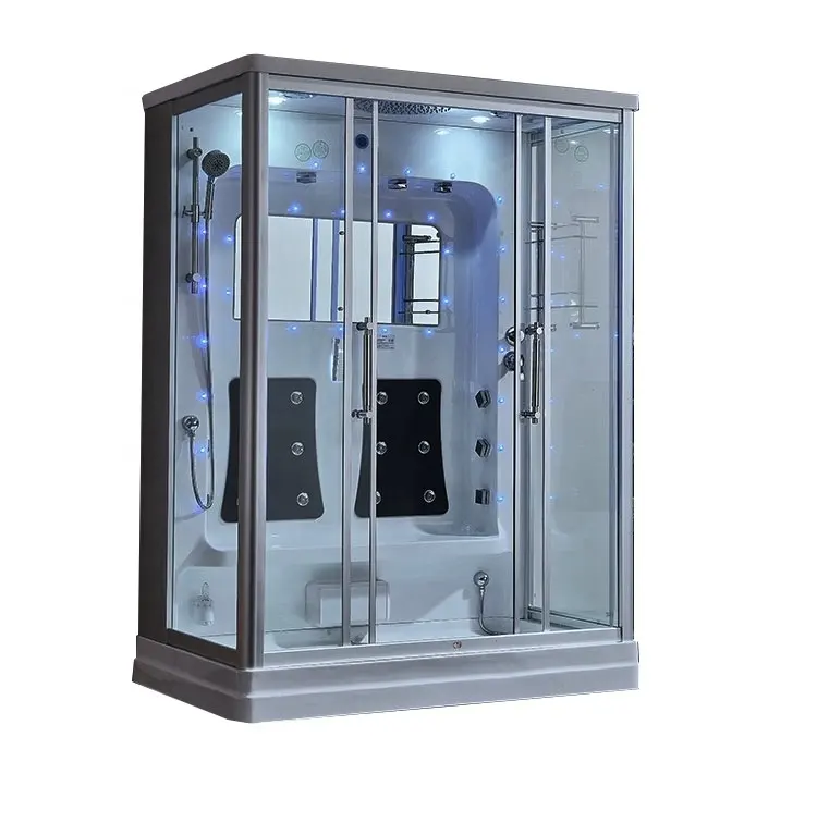 Kit de ducha de cuarto de vapor de nuevo diseño 2024, puerta de ducha de vidrio deslizante para baño, cabinas de ducha de vidrio templado