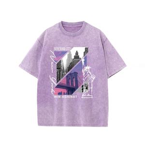 Camiseta Retro Vintage de algodón lavado con ácido para hombre, de alta calidad Algodón 100%, estilo Hip Hop, manga corta, logotipo de secado rápido de gran tamaño - Product Image 2