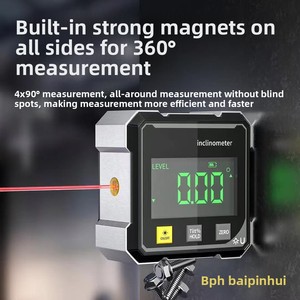 Inclinomètre numérique <span class=keywords><strong>laser</strong></span> intelligent, règle d'inclinaison magnétique, jauge d'angle, mesureur de <span class=keywords><strong>pente</strong></span>, rapporteur de niveau haute précision, fabriqué en Chine - Product Image 5