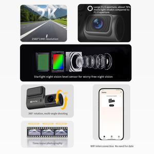 Protap Hidden Dash Cam Front <b>Recording</b> 2K 1440P QHD 130° Wide-Angle FOV Night Vision Small WiFi Car DVR for Vehicles - Product Image 2