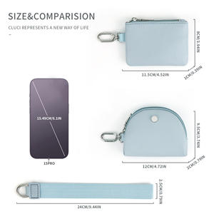 Disponibile Borsa da Polso Multifunzionale Stile Lulu in PU Tinta Unita per <span class=keywords><strong>Donna</strong></span>, <span class=keywords><strong>Portafoglio</strong></span> Due-in-Uno Portatile per Uso Quotidiano Cina - Product Image 3