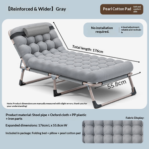 Cama Plegable Portátil de Estilo Moderno con Estructura de Hierro, Diseño Mejorado y Más Ancho, Ideal para Descanso, Camping y Uso Diario - Product Image 1