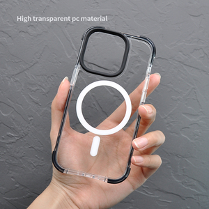 Coque magnétique pour <span class=keywords><strong>Apple</strong></span> 14, nouvelle coque anti-jaunissement, transparente, dégradée, magnétique, antichoc pour iPhone 14 15 16 Pro - Product Image 3