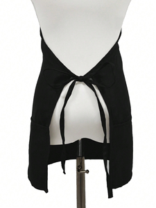Tablier unisexe de couleur noire, réglable et imperméable avec 3 poches, adapté au chef, à la cuisine, au barbecue - Product Image 6