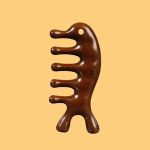 Nuevo peine de cuero cabelludo gua sha masajeador de cuero cabelludo de madera pequeño portátil masajeador de cuero cabelludo de dientes anchos peine hecho a mano peine de sándalo - Product Image 5