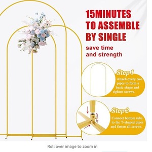 Arco <span class=keywords><strong>de</strong></span> Hierro Forjado Dorado <span class=keywords><strong>de</strong></span> 7.2 pies para Bodas, Soporte para Globos, Fondo para Fotografía, Venta Caliente Transfronteriza - Product Image 5