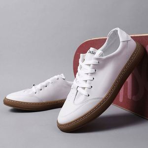 White Stretch Fabric Toe Court <b>Sneakers</b> Lace-Up Rubber Outsole Foam Midsole Summer Cushioned Sporty Solid Color Men's <b>Shoes</b> - Product Image 4