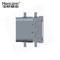 Connecteur USB 3.1 TYPE-C 24P femelle, type plaque encastrée, insertion frontale, fixation arrière, double coque, L=9.87 CL=0.88