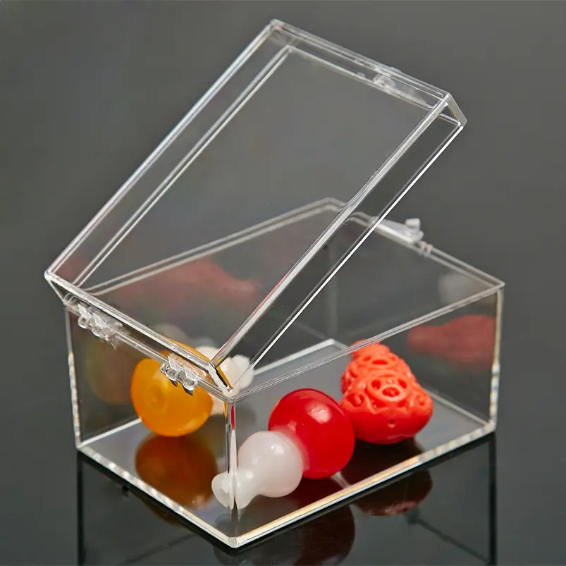 Mini Size Acrylic Candy Display Case Acrylic Candy Box With Flip Top