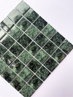 DS Preisgünstige Klassische Traditionelle Parkett 48*48mm Außenpool Quadratische Dekorative Grüne Glasmosaikfliese mit 5 Jahren Garantie