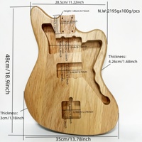 Cuerpo de guitarra eléctrica de madera maciza sin acabar JM, de aliso de alta calidad seleccionado por HIVE, para construcción personalizada con CNC DIY