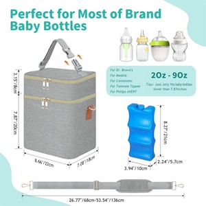 Sac isotherme pour lait maternel avec pack de glace, capacité 6 biberons, sacs isothermes pour biberons, sac isotherme double couche pour bébé - Product Image 5