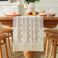 Chemin de table chic style ferme, en dentelle crochetée brodée, motif rustique, tricoté, style européen, pour maison et hôtel