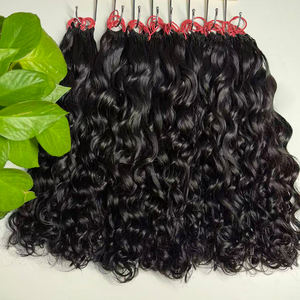 Extensiones de Cabello Humano de Ganchillo con Plumas al por Mayor, Extensiones de Cabello Humano de Ganchillo de 18 Pulgadas, Cabello Humano de Ganchillo con Ondas Naturales - Product Image 1