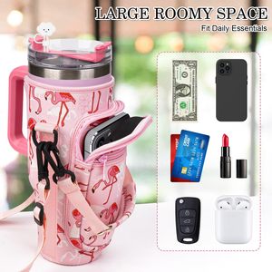 Bolsa Portabotellas de Agua Personalizada con Bolsillo para Teléfono, Portabotellas de Neopreno con Correa para Vaso Stanley de 40 OZ - Product Image 3