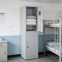 Casier de rangement métallique personnalisé à 2 niveaux pour étudiants, armoire en fer pour vestiaire, casiers scolaires