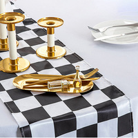 Nouveau chemin de table rayé noir et blanc, style nordique minimaliste moderne, décoration de table à manger