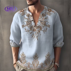 Nouveaux <span class=keywords><strong>T</strong></span>-shirts pour hommes à col en V coupe ample avec motifs africains, tissu 200 grammes, <span class=keywords><strong>meilleur</strong></span> design Y - Product Image 6
