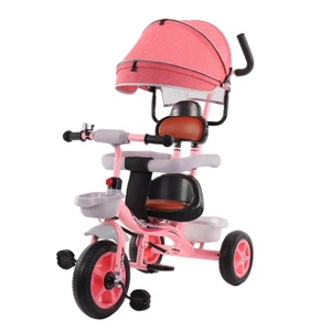 Triciclo para Niños de Fácil Montaje con un Solo Clic, Ruedas de Espuma, Asiento de Cuero y Manillar de Empuje - Opciones Multicolor - Product Image 2